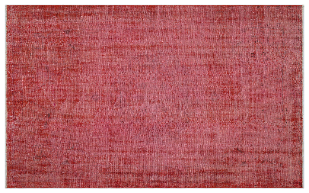 Red Over Dyed Vintage Rug 4'12'' x 7'12'' ft 152 x 243 cm