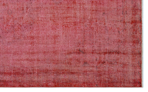 Red Over Dyed Vintage Rug 4'12'' x 7'12'' ft 152 x 243 cm