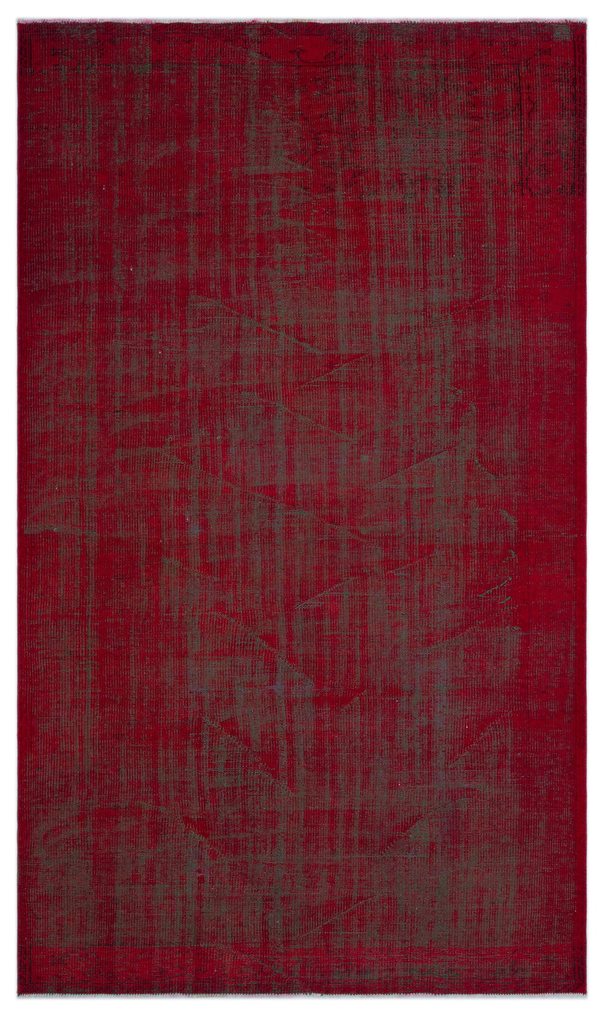 Red Over Dyed Vintage Rug 5&#39;6&#39;&#39; x 9&#39;7&#39;&#39; ft 167 x 292 cm