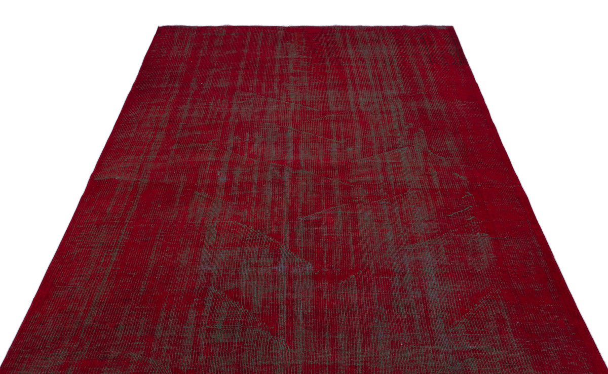Red Over Dyed Vintage Rug 5&#39;6&#39;&#39; x 9&#39;7&#39;&#39; ft 167 x 292 cm