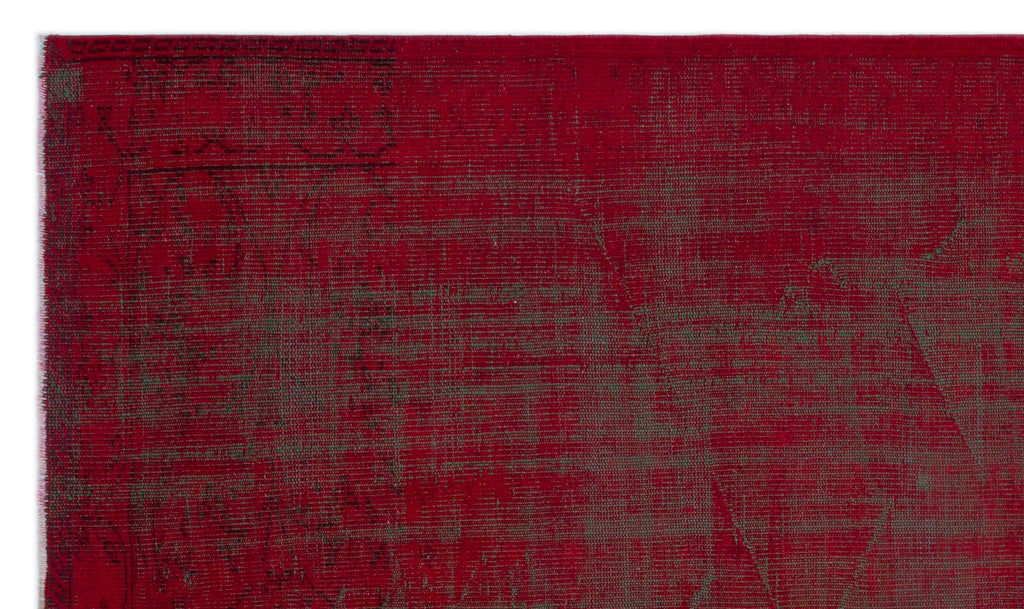 Red Over Dyed Vintage Rug 5'6'' x 9'7'' ft 167 x 292 cm