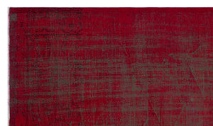 Red Over Dyed Vintage Rug 5'6'' x 9'7'' ft 167 x 292 cm