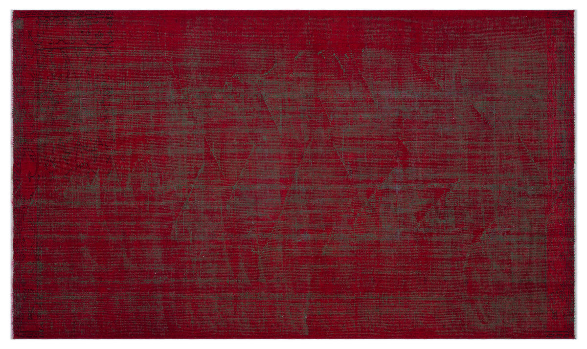 Red Over Dyed Vintage Rug 5&#39;6&#39;&#39; x 9&#39;7&#39;&#39; ft 167 x 292 cm