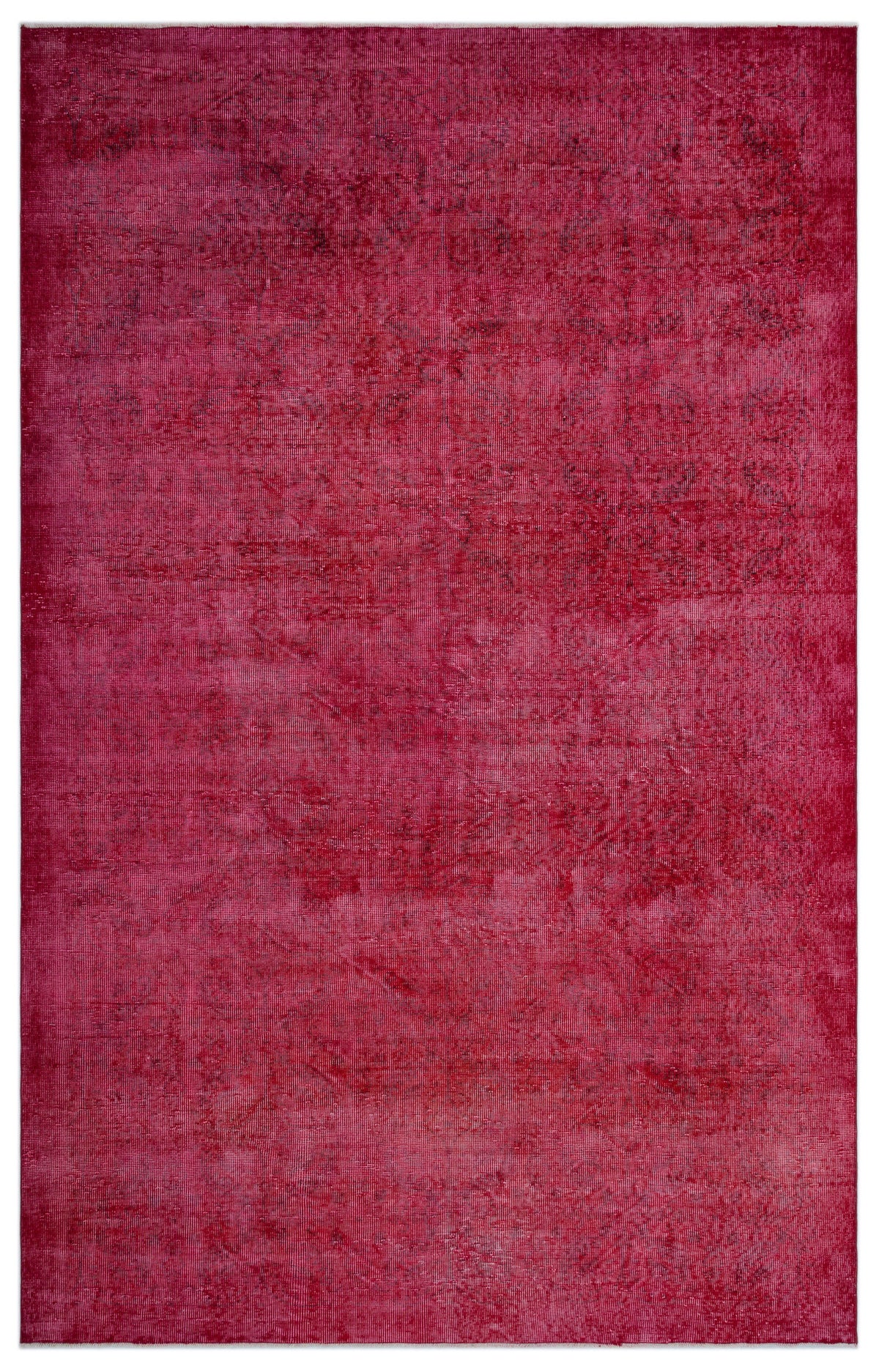 Red Over Dyed Vintage Rug 6&#39;9&#39;&#39; x 10&#39;4&#39;&#39; ft 205 x 315 cm