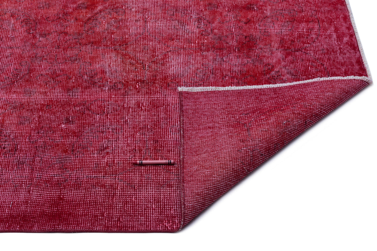 Red Over Dyed Vintage Rug 6&#39;9&#39;&#39; x 10&#39;4&#39;&#39; ft 205 x 315 cm