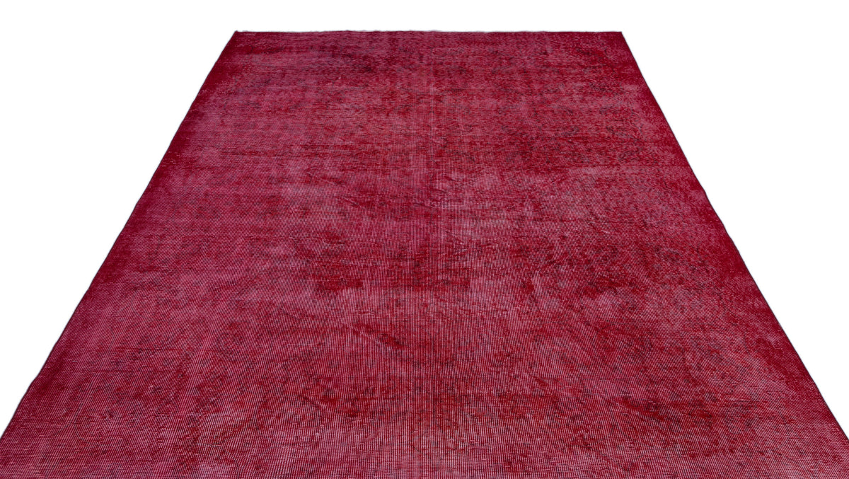Red Over Dyed Vintage Rug 6&#39;9&#39;&#39; x 10&#39;4&#39;&#39; ft 205 x 315 cm