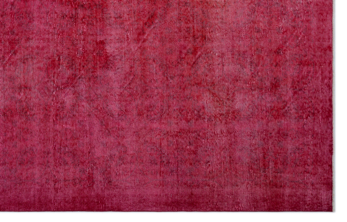 Red Over Dyed Vintage Rug 6&#39;9&#39;&#39; x 10&#39;4&#39;&#39; ft 205 x 315 cm