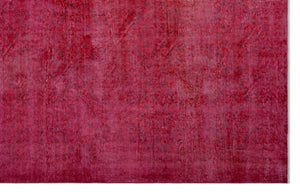 Red Over Dyed Vintage Rug 6'9'' x 10'4'' ft 205 x 315 cm