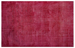 Red Over Dyed Vintage Rug 6'9'' x 10'4'' ft 205 x 315 cm