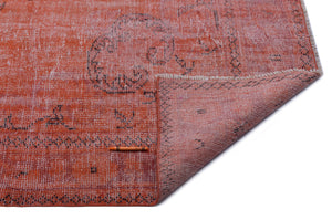 Orange Over Dyed Vintage Rug 6'6'' x 10'1'' ft 197 x 308 cm