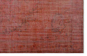 Orange Over Dyed Vintage Rug 6'6'' x 10'1'' ft 197 x 308 cm