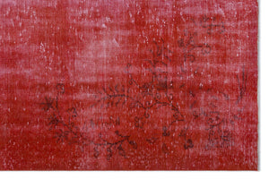 Red Over Dyed Vintage Rug 5'7'' x 8'4'' ft 170 x 254 cm