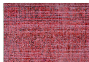 Red Over Dyed Vintage Rug 6'4'' x 9'2'' ft 192 x 280 cm