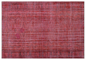 Red Over Dyed Vintage Rug 6'4'' x 9'2'' ft 192 x 280 cm