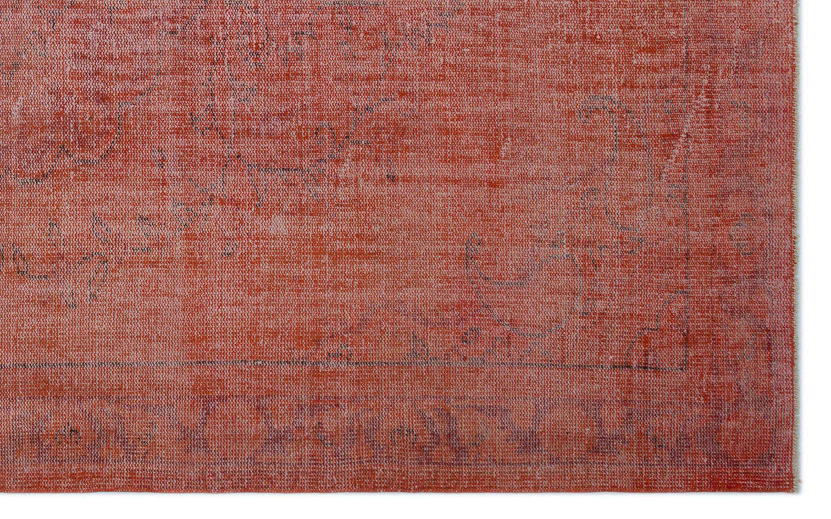 Orange Over Dyed Vintage Rug 6&#39;2&#39;&#39; x 9&#39;12&#39;&#39; ft 187 x 304 cm