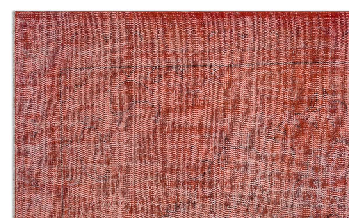 Orange Over Dyed Vintage Rug 6&#39;2&#39;&#39; x 9&#39;12&#39;&#39; ft 187 x 304 cm