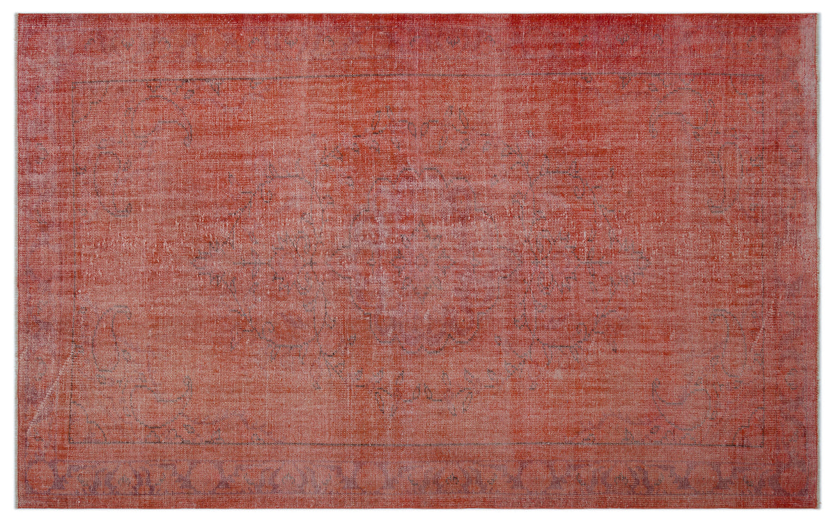Orange Over Dyed Vintage Rug 6&#39;2&#39;&#39; x 9&#39;12&#39;&#39; ft 187 x 304 cm