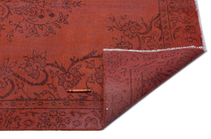 Orange Over Dyed Vintage Rug 5'3'' x 9'2'' ft 160 x 280 cm