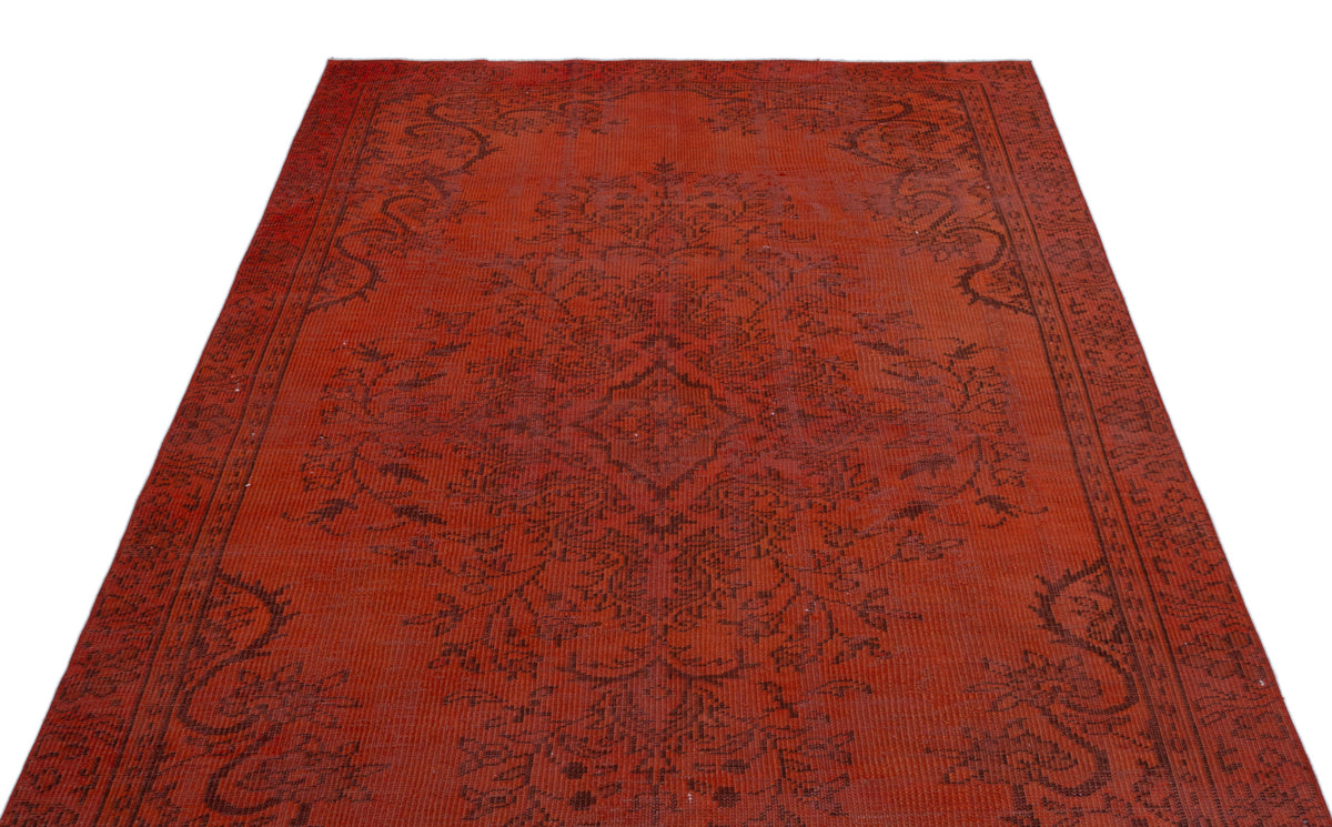 Orange Over Dyed Vintage Rug 5&#39;3&#39;&#39; x 9&#39;2&#39;&#39; ft 160 x 280 cm