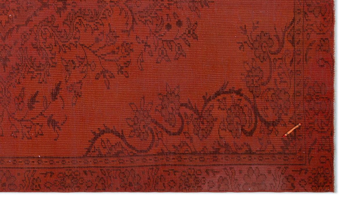 Orange Over Dyed Vintage Rug 5&#39;3&#39;&#39; x 9&#39;2&#39;&#39; ft 160 x 280 cm