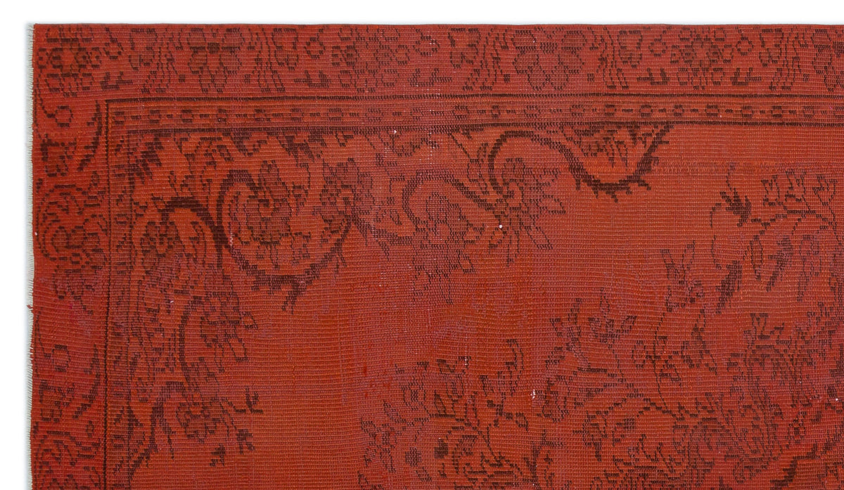 Orange Over Dyed Vintage Rug 5&#39;3&#39;&#39; x 9&#39;2&#39;&#39; ft 160 x 280 cm