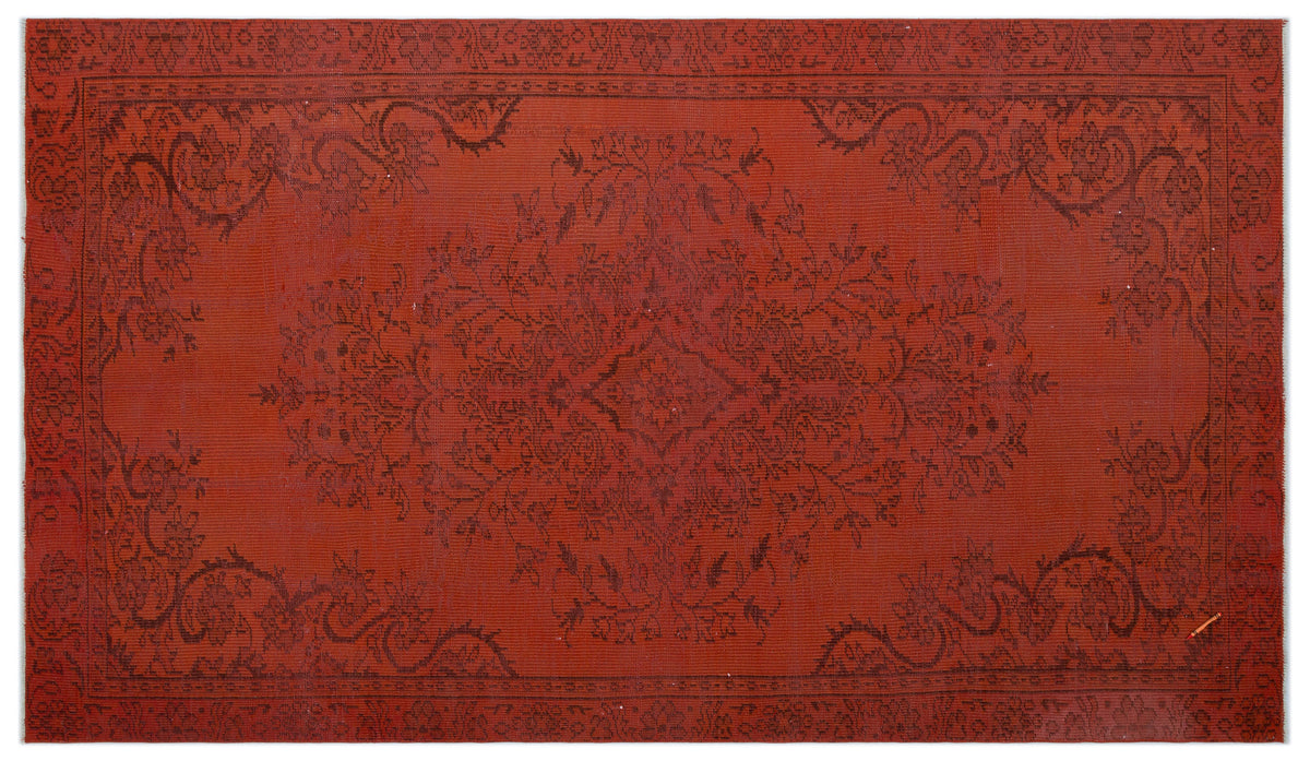 Orange Over Dyed Vintage Rug 5&#39;3&#39;&#39; x 9&#39;2&#39;&#39; ft 160 x 280 cm