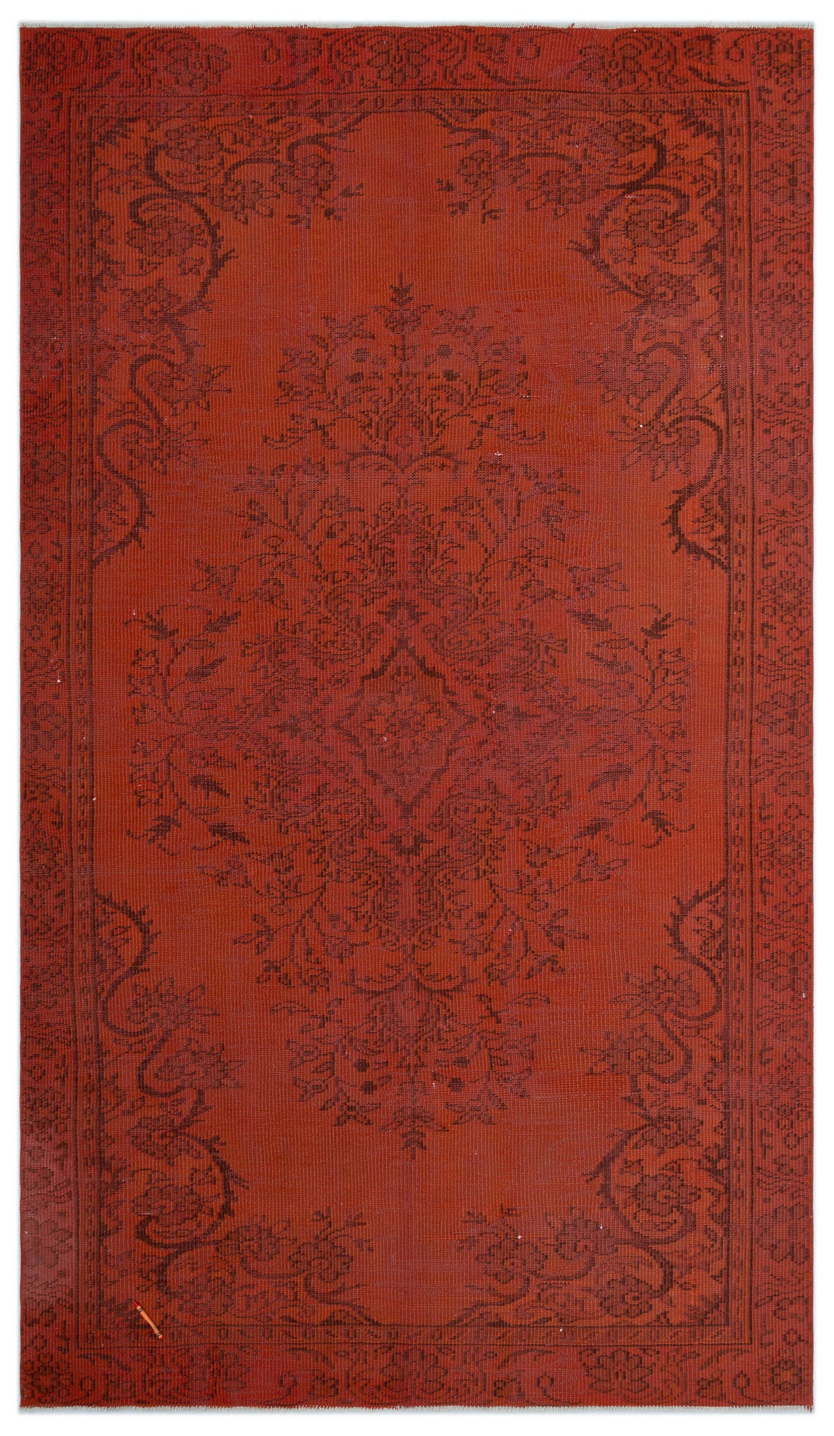 Orange Over Dyed Vintage Rug 5&#39;3&#39;&#39; x 9&#39;2&#39;&#39; ft 160 x 280 cm