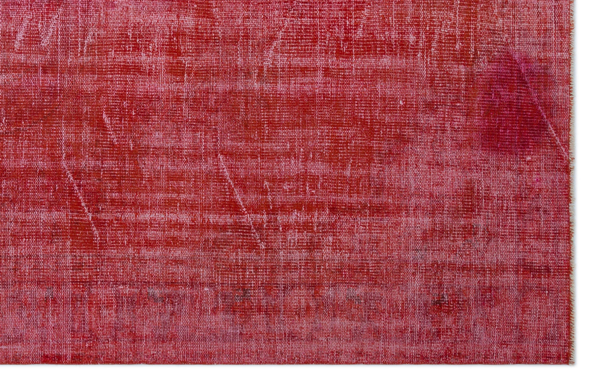 Red Over Dyed Vintage Rug 5&#39;11&#39;&#39; x 9&#39;3&#39;&#39; ft 180 x 283 cm