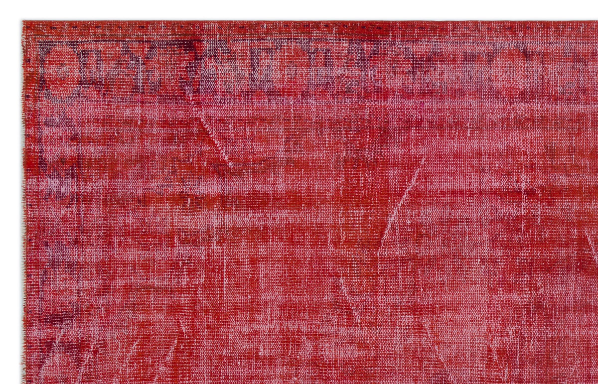 Red Over Dyed Vintage Rug 5&#39;11&#39;&#39; x 9&#39;3&#39;&#39; ft 180 x 283 cm