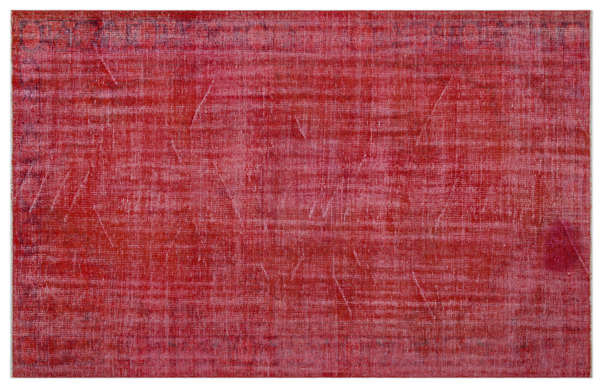 Red Over Dyed Vintage Rug 5&#39;11&#39;&#39; x 9&#39;3&#39;&#39; ft 180 x 283 cm