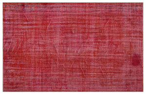 Red Over Dyed Vintage Rug 5'11'' x 9'3'' ft 180 x 283 cm