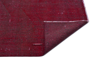 Red Over Dyed Vintage Rug 5'2'' x 9'4'' ft 158 x 285 cm