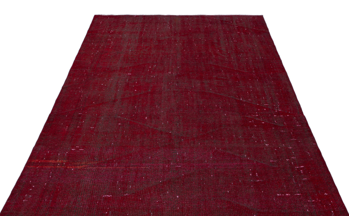 Red Over Dyed Vintage Rug 5&#39;2&#39;&#39; x 9&#39;4&#39;&#39; ft 158 x 285 cm
