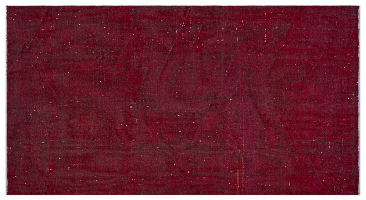Red Over Dyed Vintage Rug 5&#39;2&#39;&#39; x 9&#39;4&#39;&#39; ft 158 x 285 cm