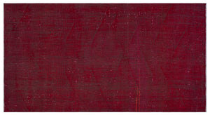Red Over Dyed Vintage Rug 5'2'' x 9'4'' ft 158 x 285 cm