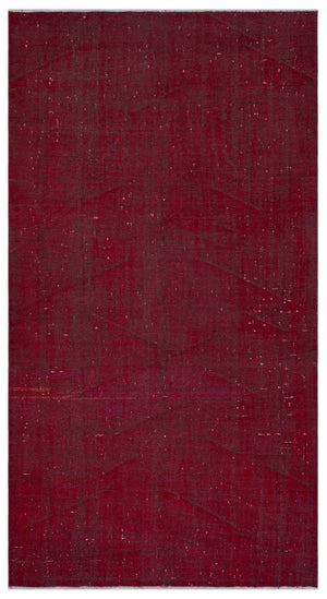 Red Over Dyed Vintage Rug 5'2'' x 9'4'' ft 158 x 285 cm