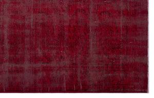 Red Over Dyed Vintage Rug 6'0'' x 9'10'' ft 183 x 300 cm