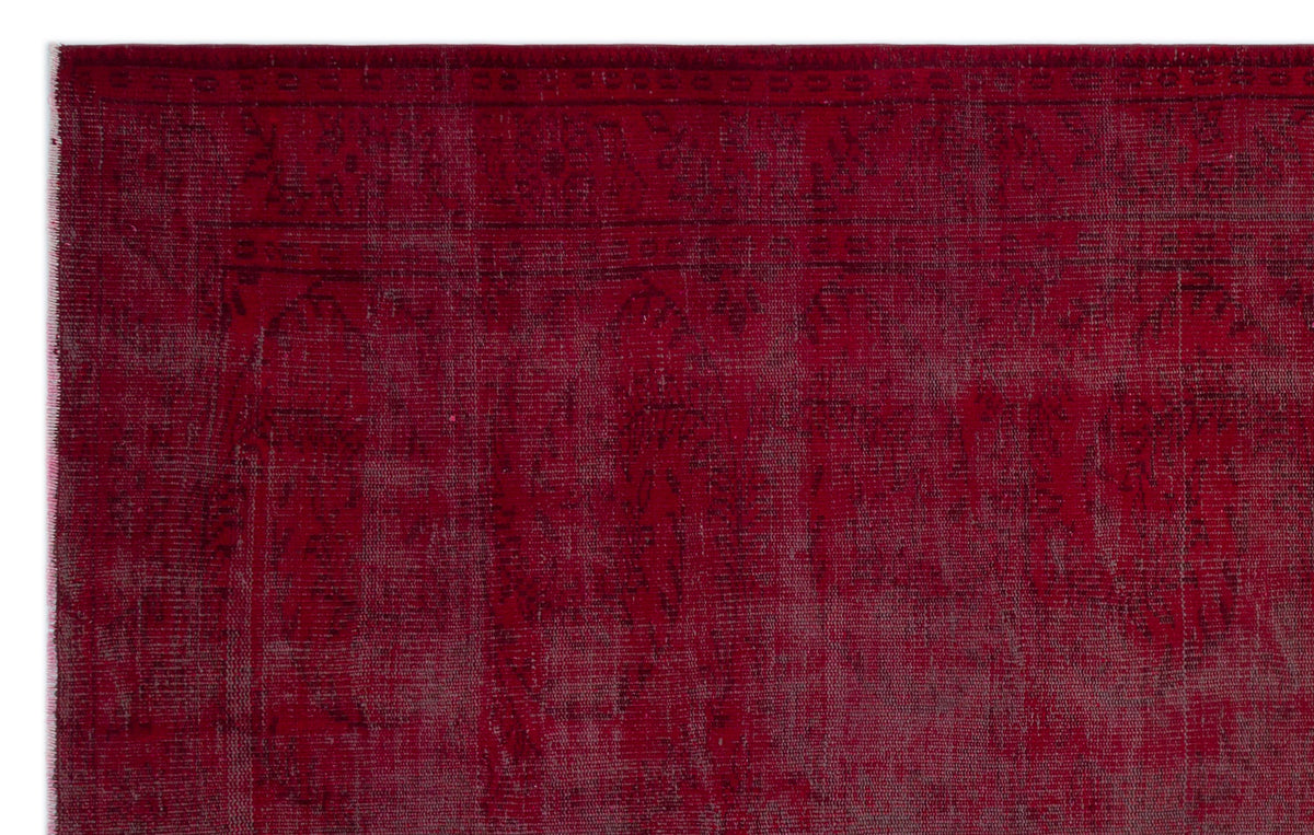 Red Over Dyed Vintage Rug 6&#39;0&#39;&#39; x 9&#39;10&#39;&#39; ft 183 x 300 cm