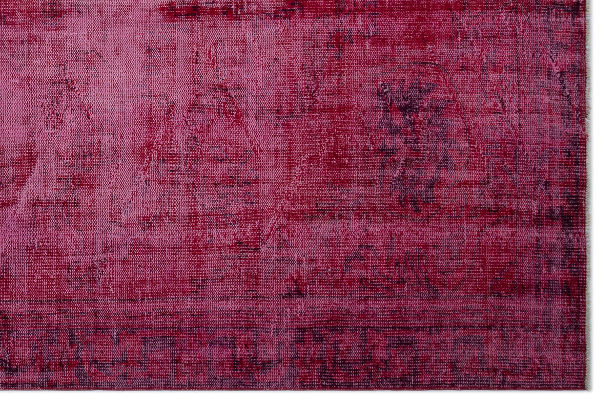 Red Over Dyed Vintage Rug 6&#39;4&#39;&#39; x 9&#39;7&#39;&#39; ft 193 x 292 cm