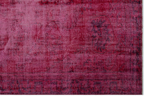 Red Over Dyed Vintage Rug 6'4'' x 9'7'' ft 193 x 292 cm
