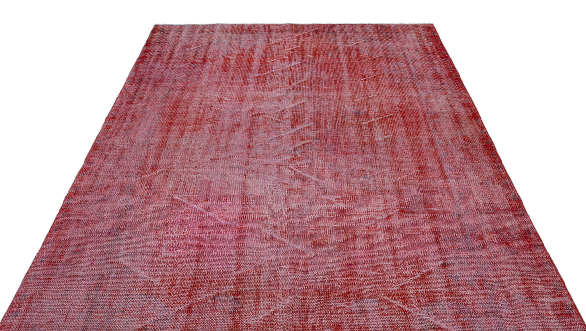 Red Over Dyed Vintage Rug 6&#39;0&#39;&#39; x 8&#39;12&#39;&#39; ft 184 x 274 cm