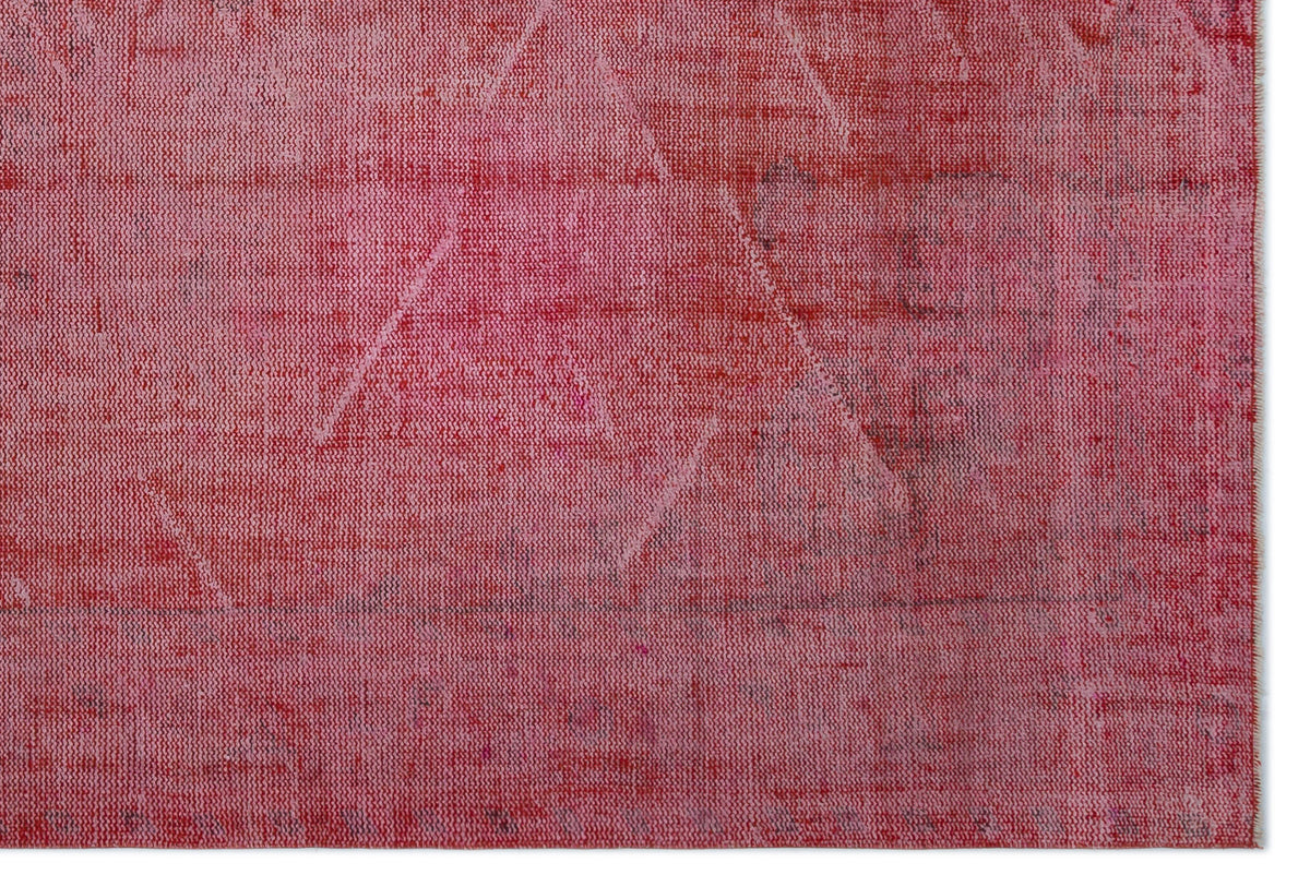 Red Over Dyed Vintage Rug 6&#39;0&#39;&#39; x 8&#39;12&#39;&#39; ft 184 x 274 cm