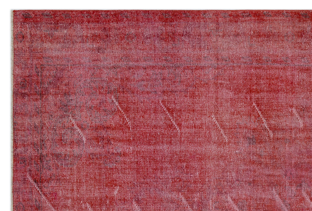 Red Over Dyed Vintage Rug 6&#39;0&#39;&#39; x 8&#39;12&#39;&#39; ft 184 x 274 cm