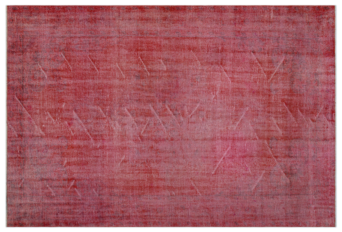 Red Over Dyed Vintage Rug 6&#39;0&#39;&#39; x 8&#39;12&#39;&#39; ft 184 x 274 cm