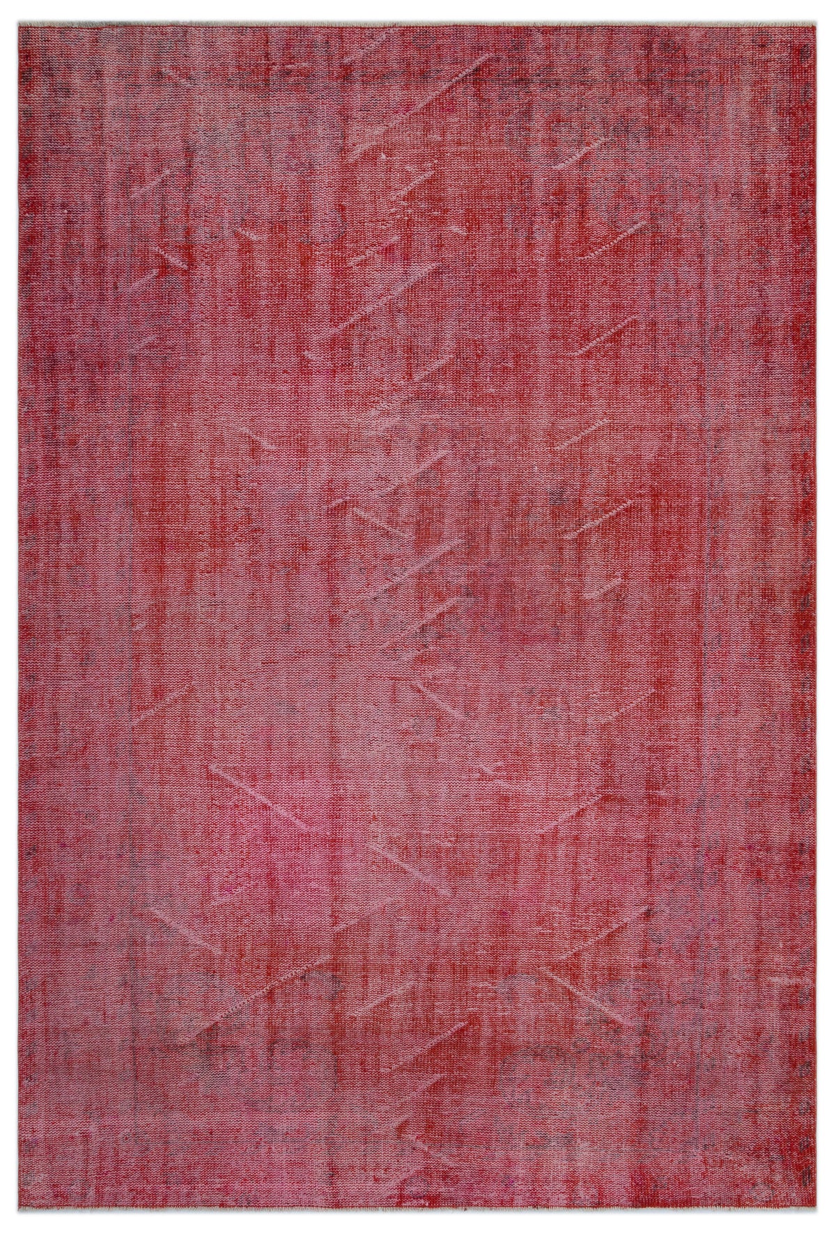 Red Over Dyed Vintage Rug 6&#39;0&#39;&#39; x 8&#39;12&#39;&#39; ft 184 x 274 cm