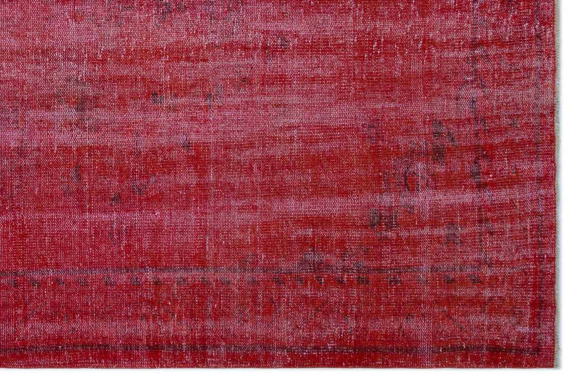 Red Over Dyed Vintage Rug 5&#39;11&#39;&#39; x 9&#39;1&#39;&#39; ft 180 x 277 cm