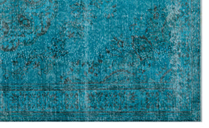 Turquoise  Over Dyed Vintage Rug 6'3'' x 10'4'' ft 190 x 314 cm
