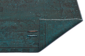 Turquoise  Over Dyed Vintage Rug 6'1'' x 9'0'' ft 186 x 275 cm