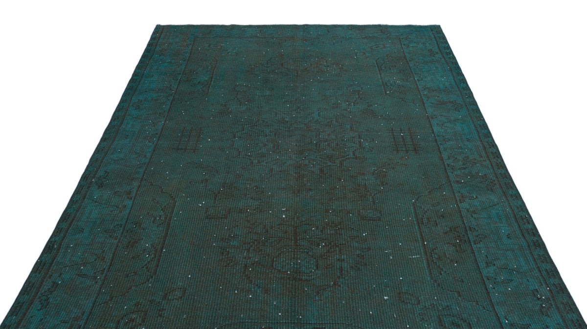 Turquoise  Over Dyed Vintage Rug 6&#39;1&#39;&#39; x 9&#39;0&#39;&#39; ft 186 x 275 cm