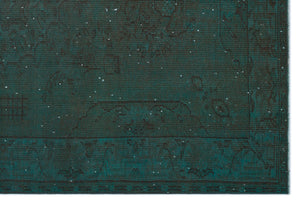 Turquoise  Over Dyed Vintage Rug 6'1'' x 9'0'' ft 186 x 275 cm